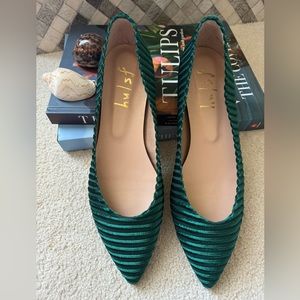 New French Sole NY Green velvet stripe. NWT Size 10B- adorable perfect c…